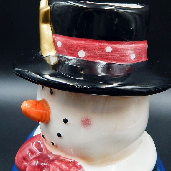 Home Interiors Ceramic Snowman Tealight Candle Holder Under Plate Luminary 9 In - Picture 6 of 10
